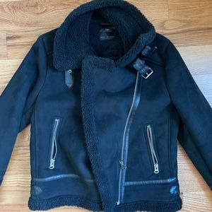 Zara Shearling Biker Jacket